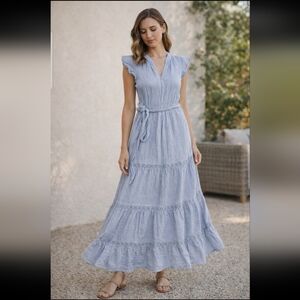 Magaschoni Light Blue Maxi Dress